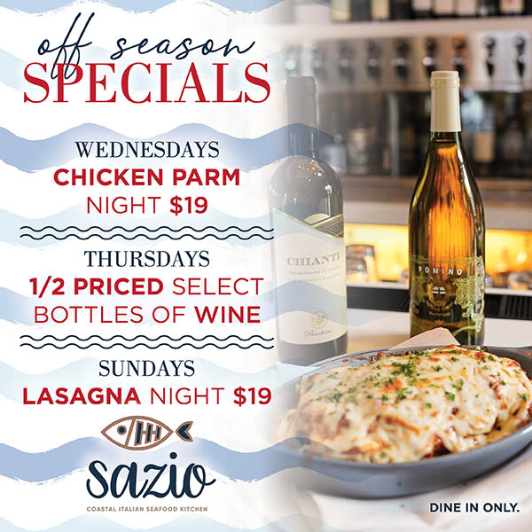 Sazio's weekly specials